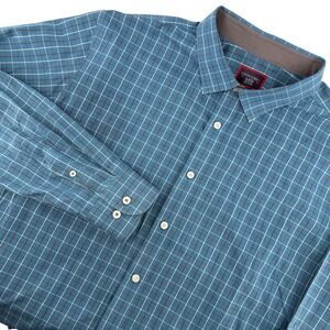 UNTUCKit Seastone Button Down Mens XL Blue Plaid Wrinkle Free Long Sleeve Preppy